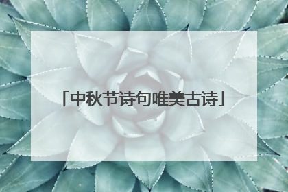 中秋节诗句唯美古诗