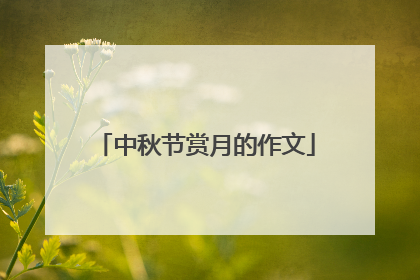 中秋节赏月的作文