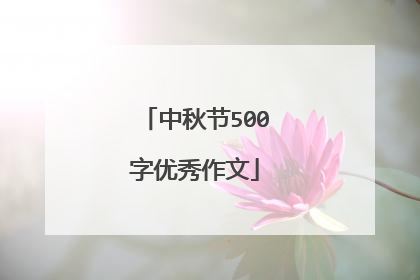 中秋节500字优秀作文