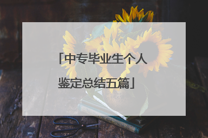 中专毕业生个人鉴定总结五篇
