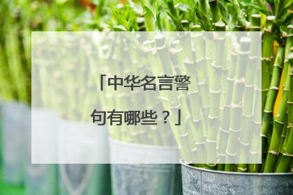 中华名言警句有哪些？