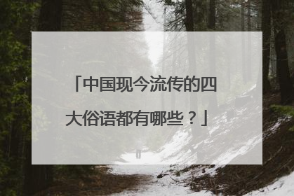 中国现今流传的四大俗语都有哪些？