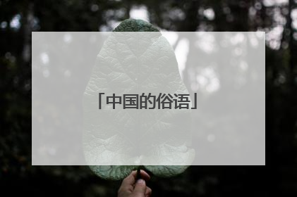 中国的俗语