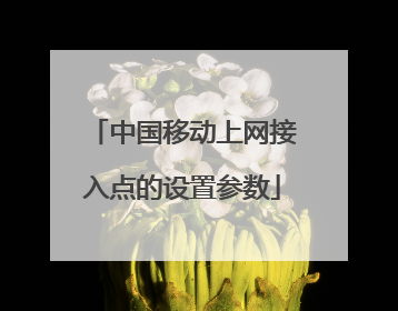 中国移动上网接入点的设置参数