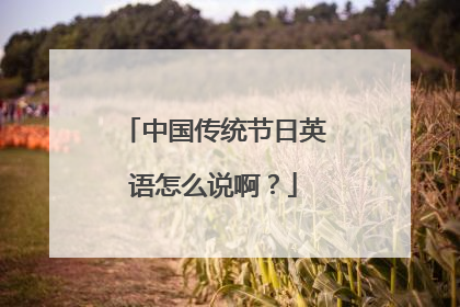 中国传统节日英语怎么说啊？