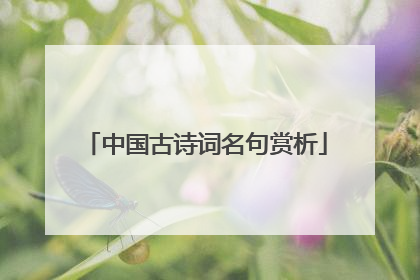 中国古诗词名句赏析