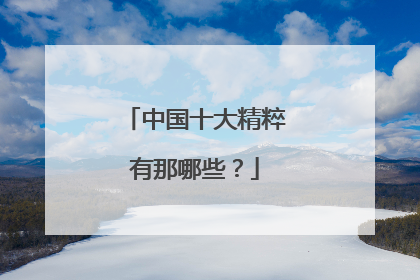中国十大精粹有那哪些？