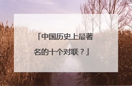 中国历史上最著名的十个对联？