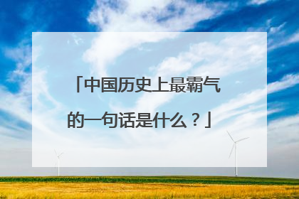 中国历史上最霸气的一句话是什么？