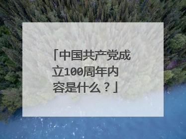 中国共产党成立100周年内容是什么？