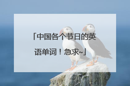 中国各个节日的英语单词!急求~