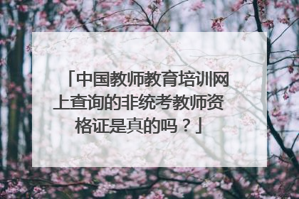 中国教师教育培训网上查询的非统考教师资格证是真的吗?