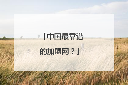 中国最靠谱的加盟网?