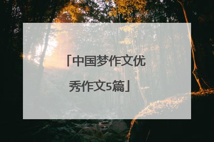 中国梦作文优秀作文5篇