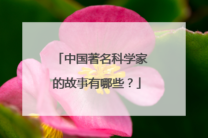 中国著名科学家的故事有哪些？