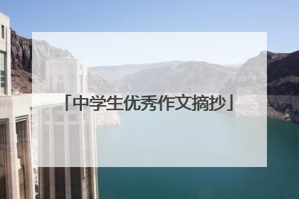 中学生优秀作文摘抄