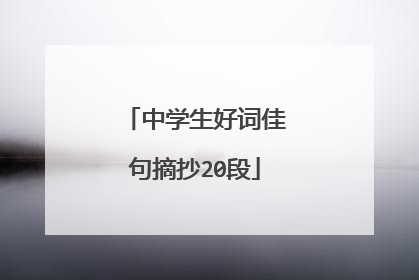 中学生好词佳句摘抄20段