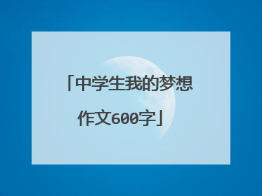 中学生我的梦想作文600字