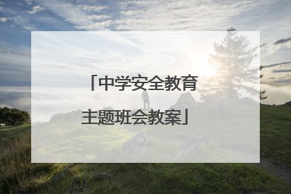 中学安全教育主题班会教案