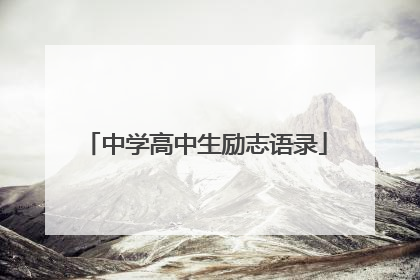 中学高中生励志语录