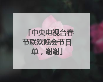中央电视台春节联欢晚会节目单，谢谢