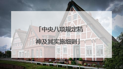 中央八项规定精神及其实施细则