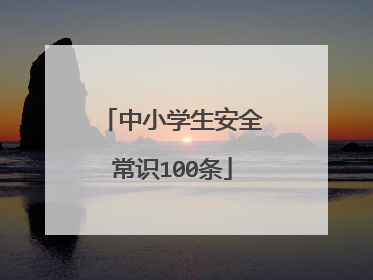 中小学生安全常识100条