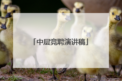 中层竞聘演讲稿