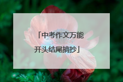 中考作文万能开头结尾摘抄