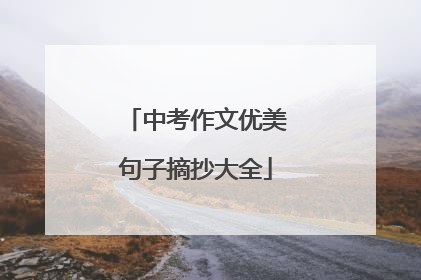 中考作文优美句子摘抄大全