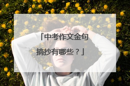 中考作文金句摘抄有哪些?