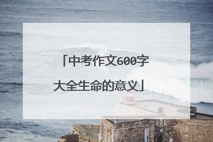 中考作文600字大全生命的意义