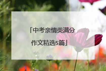 中考亲情类满分作文精选5篇