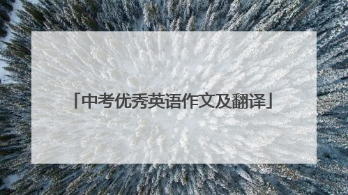 中考优秀英语作文及翻译