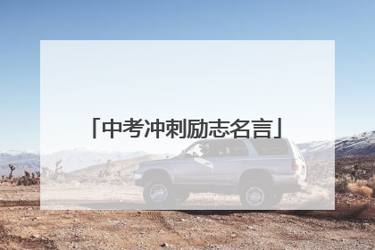 中考冲刺励志名言