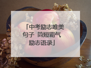 中考励志唯美句子 简短霸气励志语录