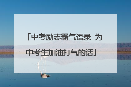 中考励志霸气语录 为中考生加油打气的话