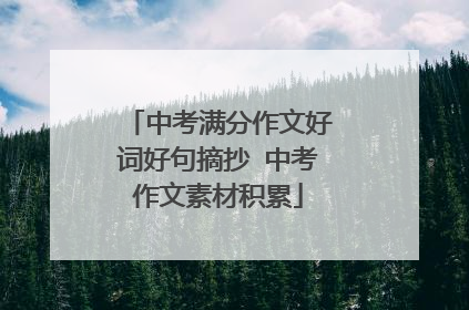 中考满分作文好词好句摘抄 中考作文素材积累