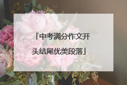 中考满分作文开头结尾优美段落