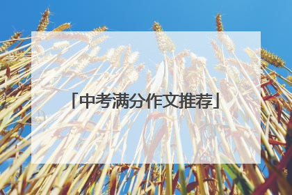 中考满分作文推荐