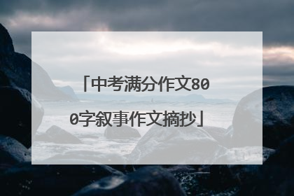 中考满分作文800字叙事作文摘抄