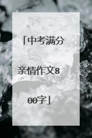 中考满分亲情作文800字