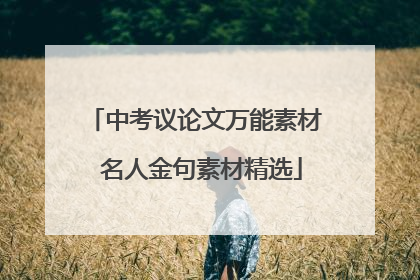 中考议论文万能素材 名人金句素材精选