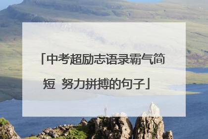 中考超励志语录霸气简短 努力拼搏的句子