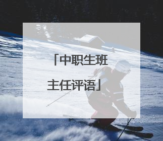 中职生班主任评语