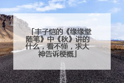 丰子恺的《缘缘堂随笔》中《秋》讲的什么,看不懂,求大神告诉梗概