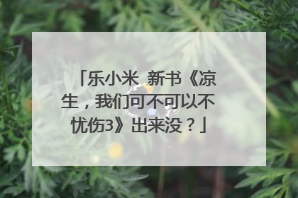 乐小米 新书《凉生,我们可不可以不忧伤3》出来没?