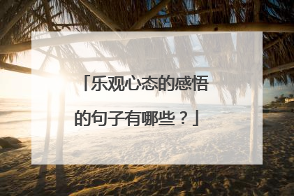 乐观心态的感悟的句子有哪些？