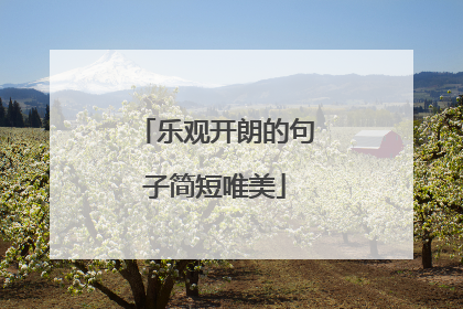 乐观开朗的句子简短唯美