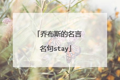 乔布斯的名言名句stay